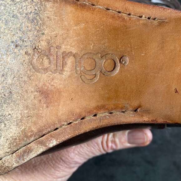 Women's 7.5 Dingo Brown Soft Leather Cowboy Boots with Fringe Design, - Picture 9 of 11